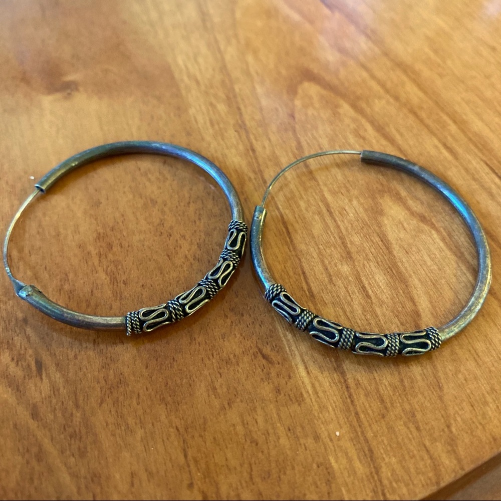 Vintage Bronze Hoop Earrings